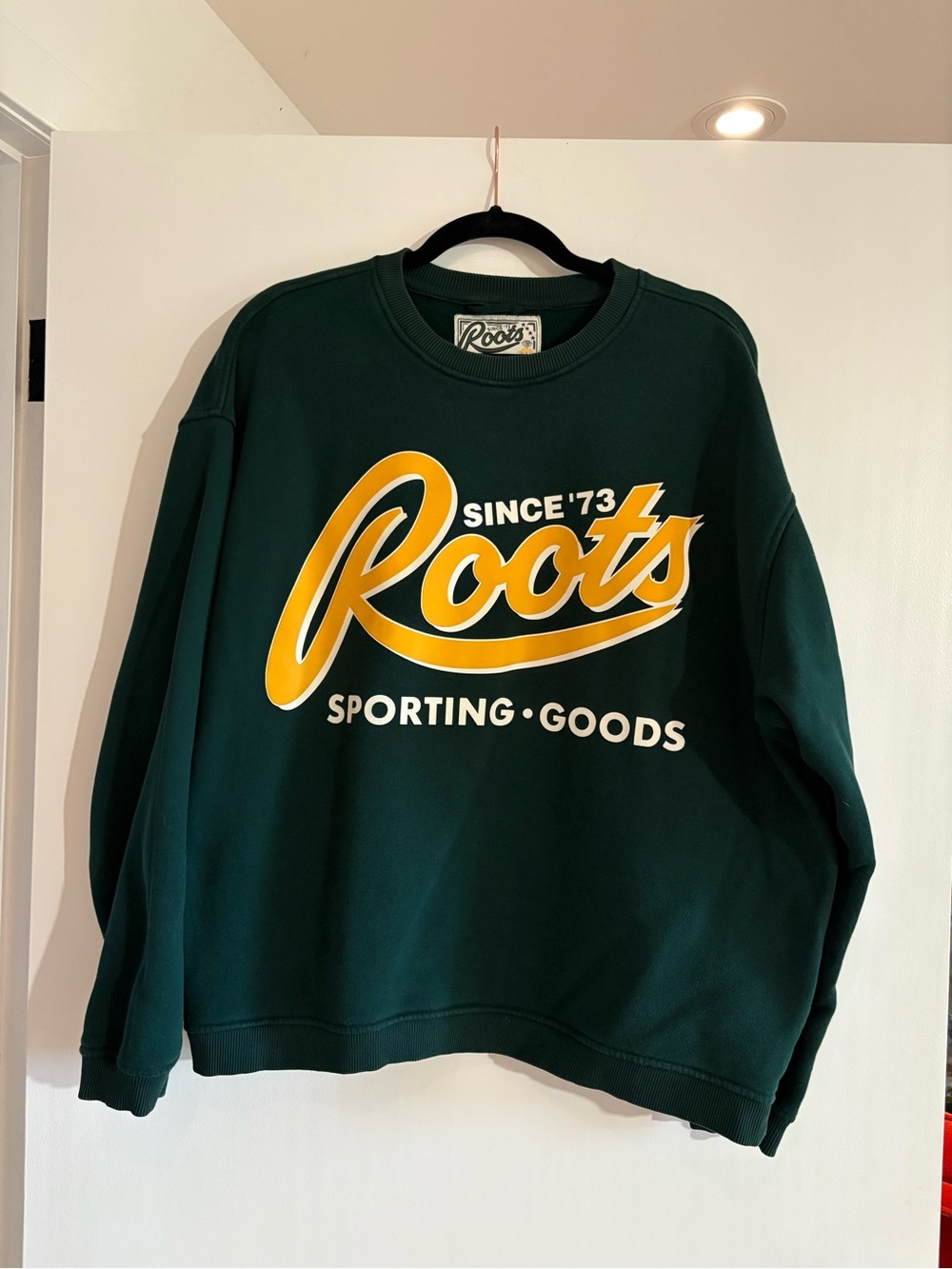 Roots Women’s Crewneck Sweatshirt Retro Vintage Forest Green Size 4